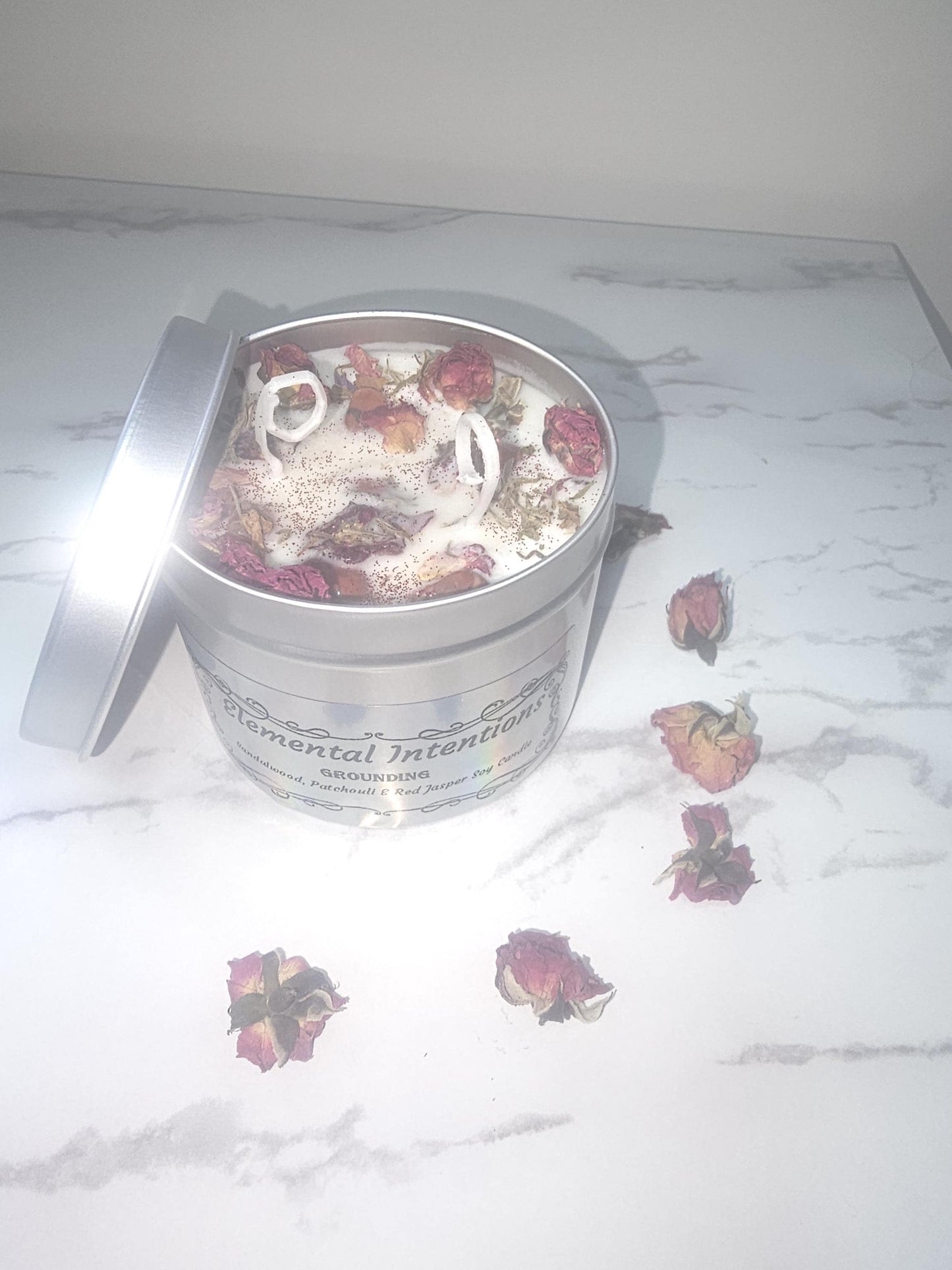 Sandalwood, Patchouli & Red Jasper 'Grounding' Soy Wax Aromatherapy Candle