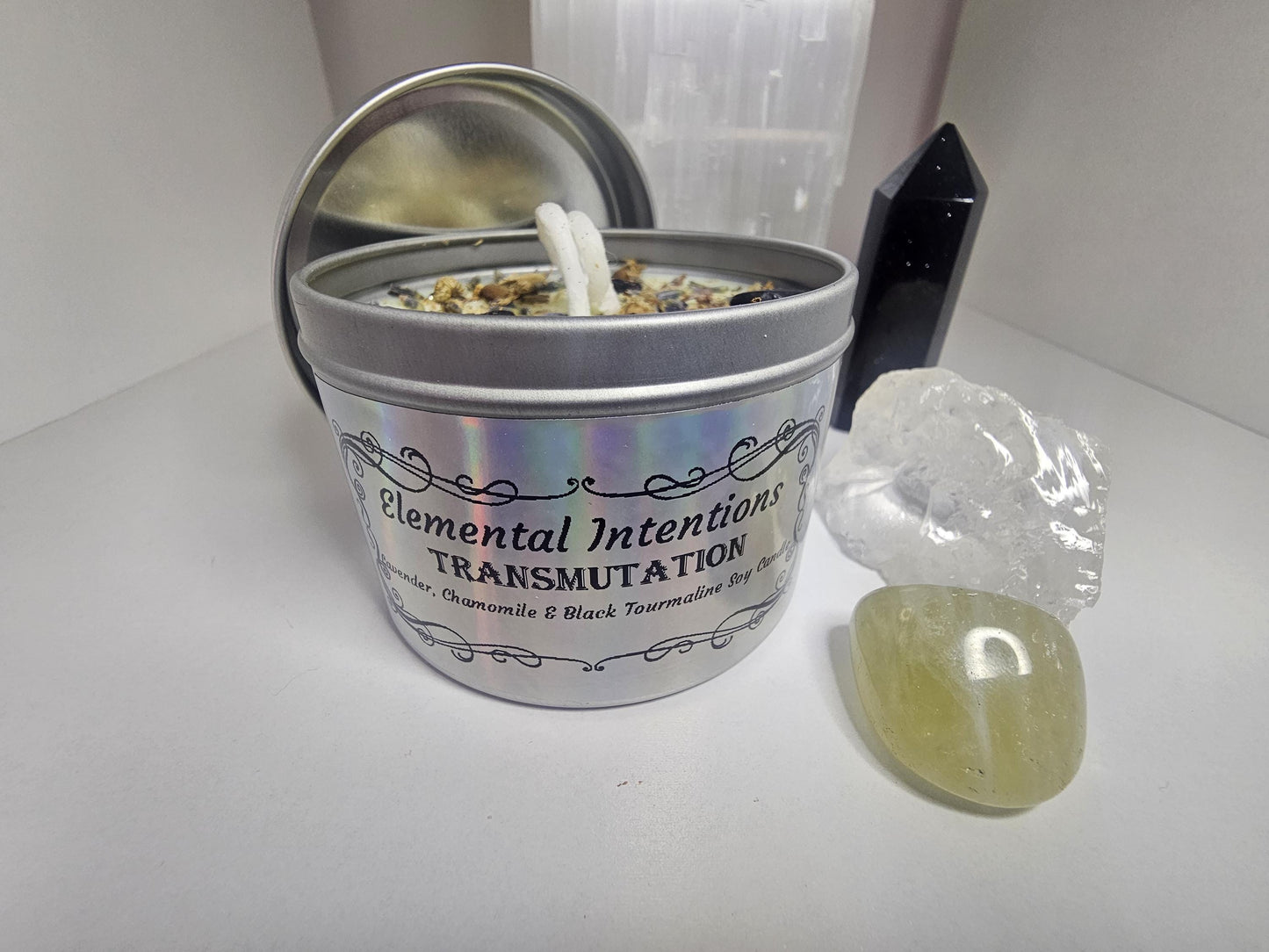 Lavender, Chamomile and Black Tourmaline 'Transmutation' Soy Wax Ritual Candle