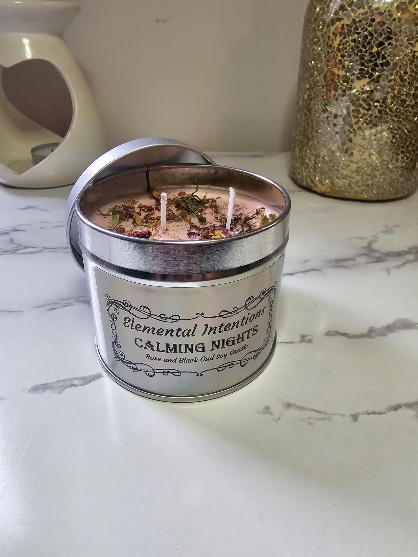 CALMING NIGHTS Rose & Black Oud Aromatherapy Soy Wax Candle