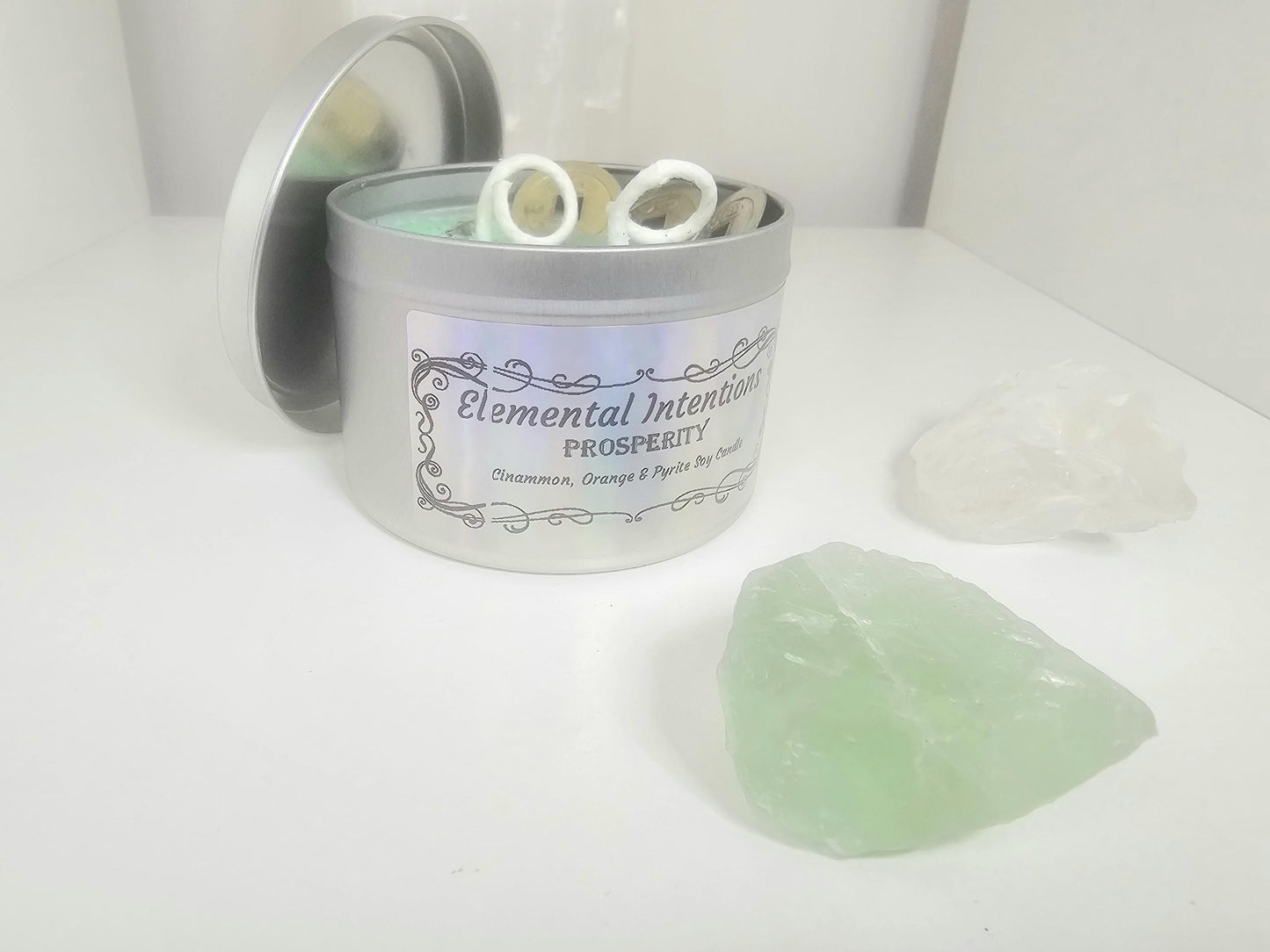 Cinnamon, Orange and Pyrite 'Prosperity' Soy Candle