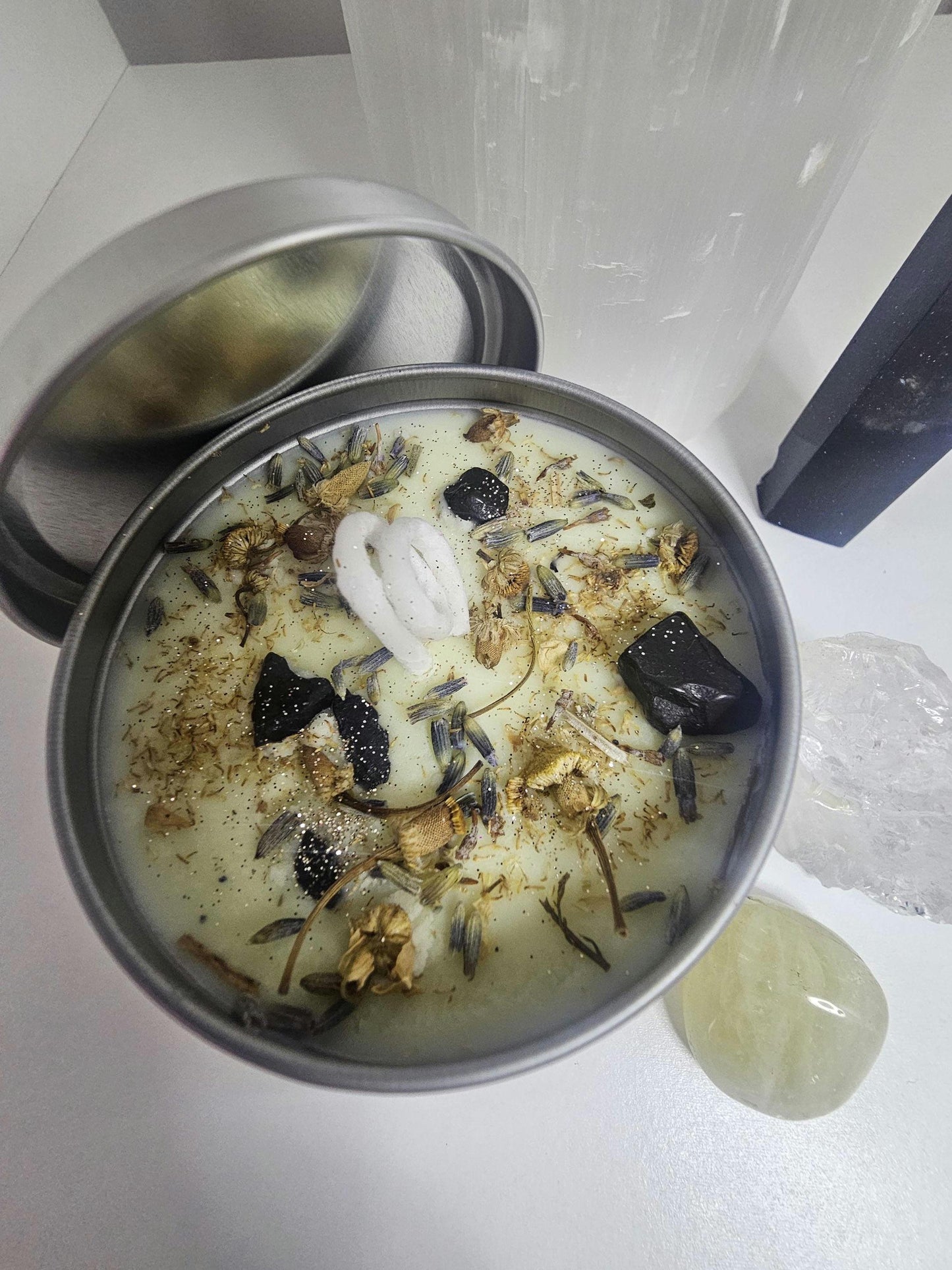 Lavender, Chamomile and Black Tourmaline 'Transmutation' Soy Wax Ritual Candle