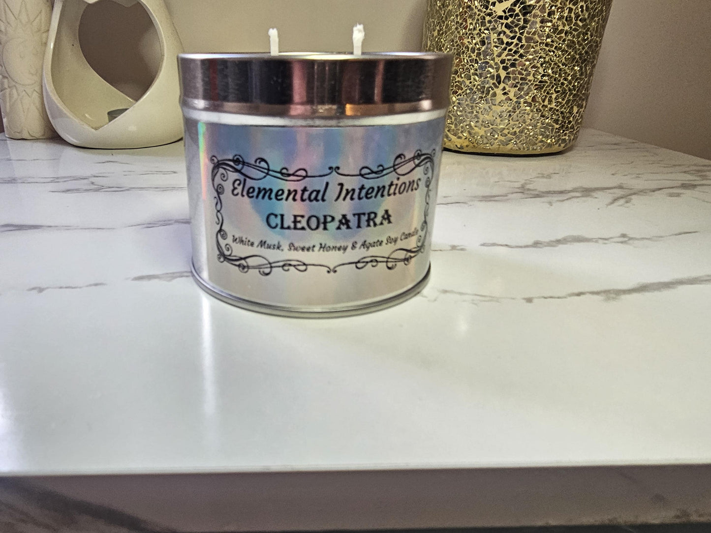 CLEOPATRA White Musk, Sweet Honey & Agate Aromatherapy Soy Wax Candle