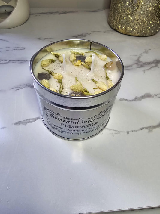 CLEOPATRA White Musk, Sweet Honey & Agate Aromatherapy Soy Wax Candle