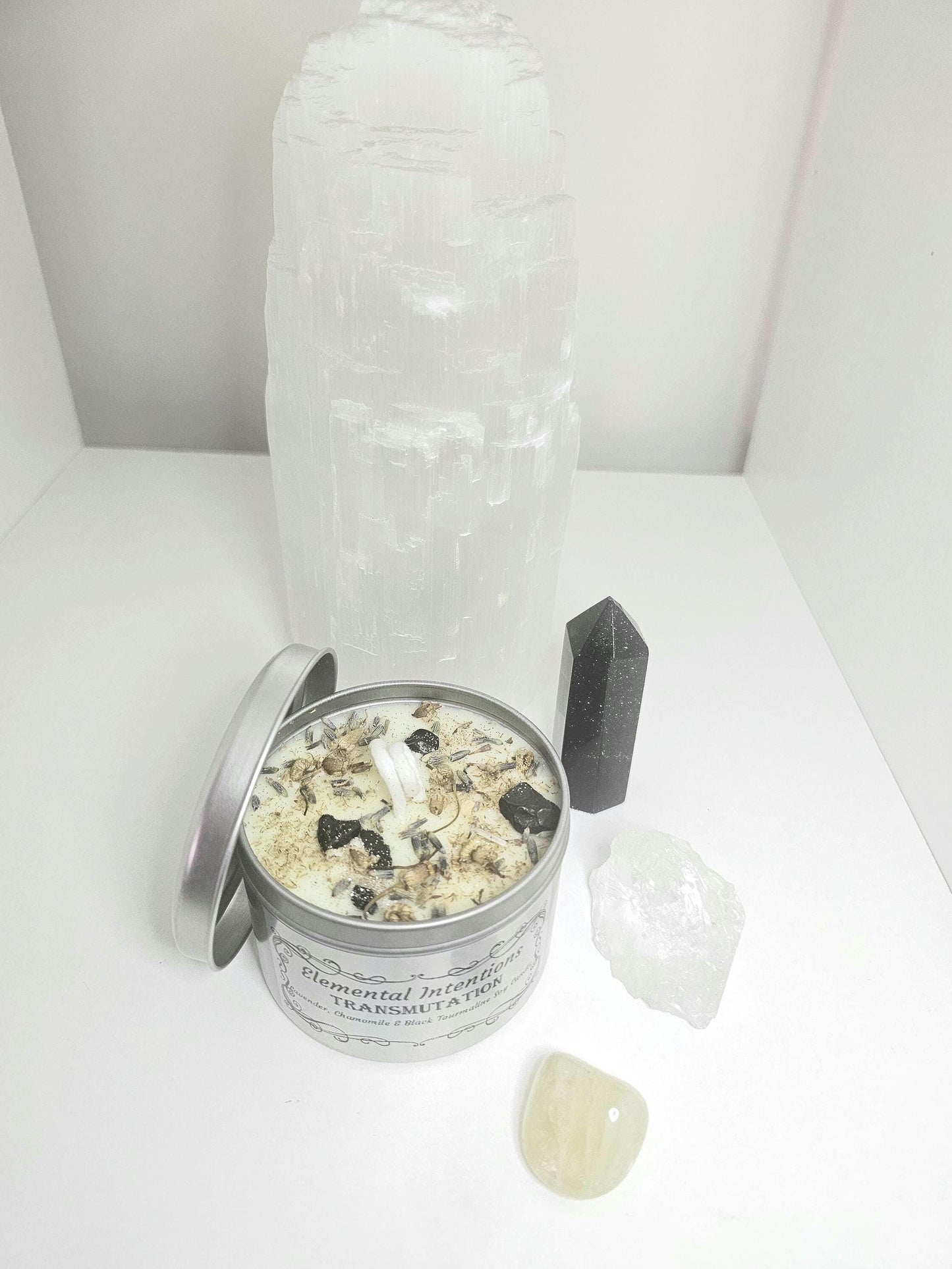 Lavender, Chamomile and Black Tourmaline 'Transmutation' Soy Wax Ritual Candle