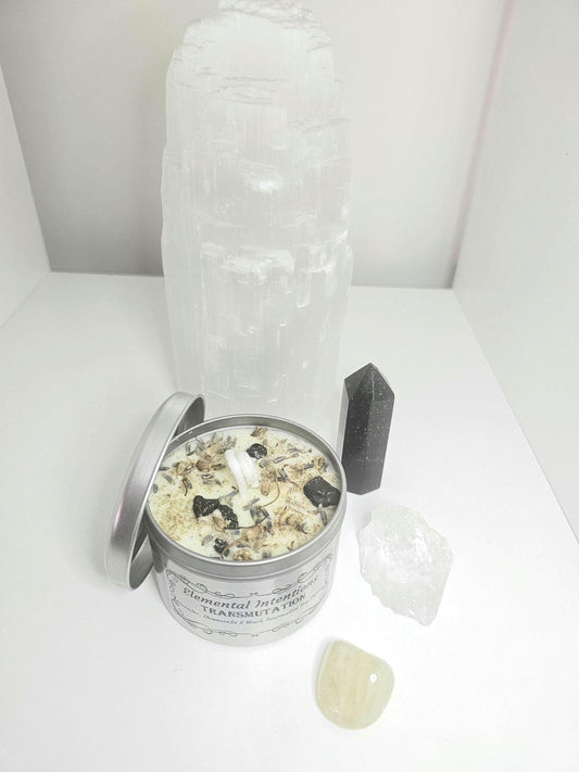 Lavender, Chamomile and Black Tourmaline Soy Wax Transmutation Ritual Candle