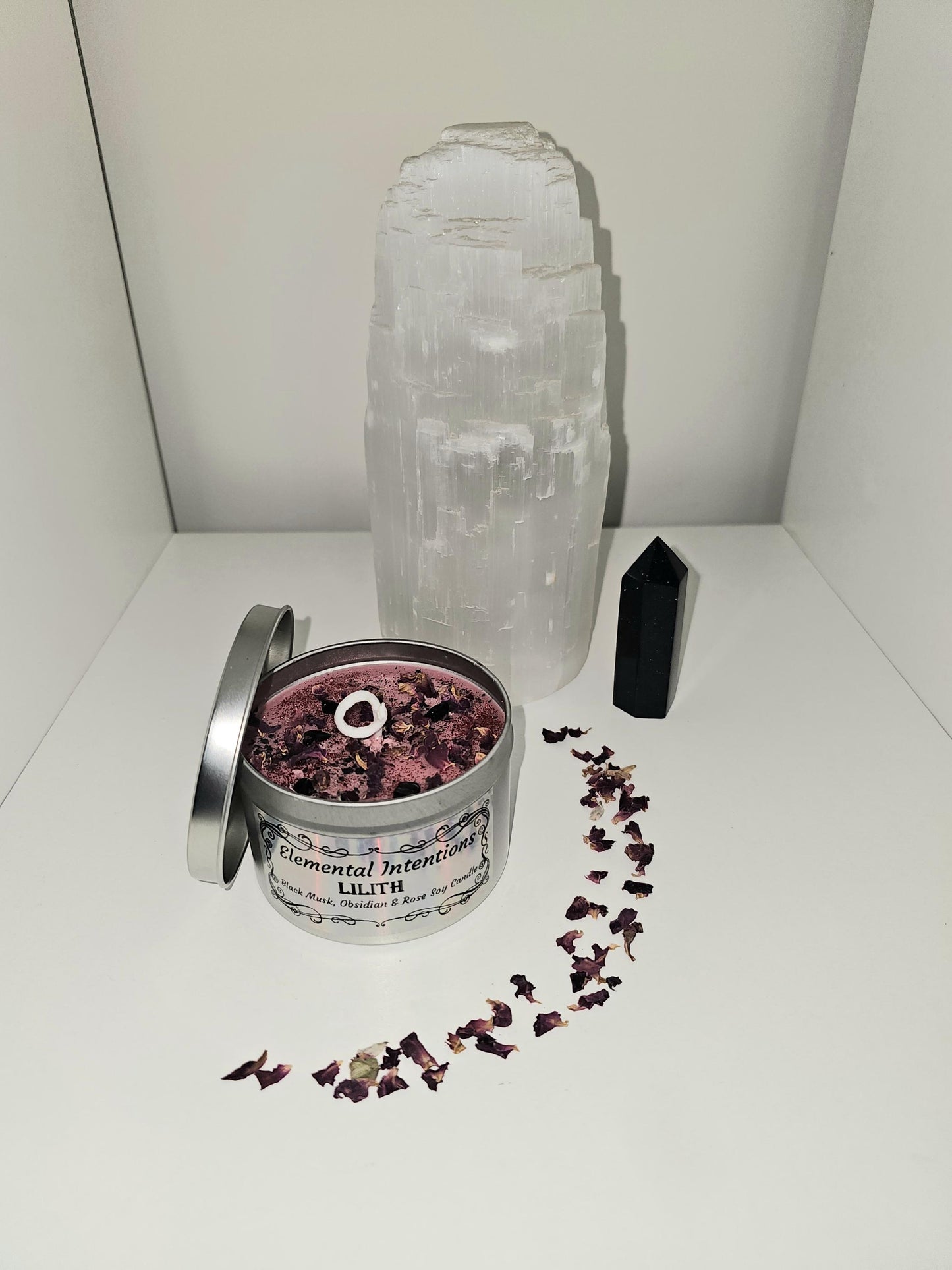 Black Musk, Obsidian and Rose Soy 'Lilith' Candle