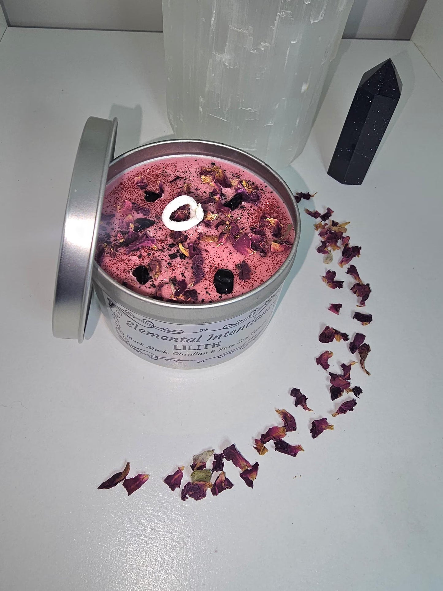 Black Musk, Obsidian and Rose Soy 'Lilith' Candle